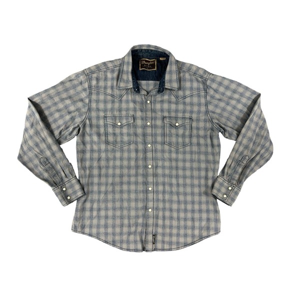 Wrangler Retro Premium Western Shirt Gray Long Sleeve Size XL MVR160M‎ - Picture 1 of 7